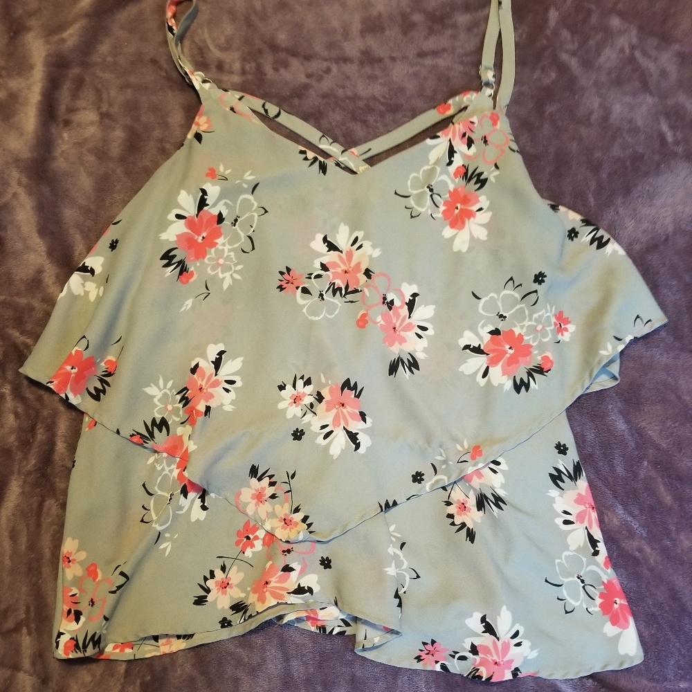Torrid blouse with pink flowers